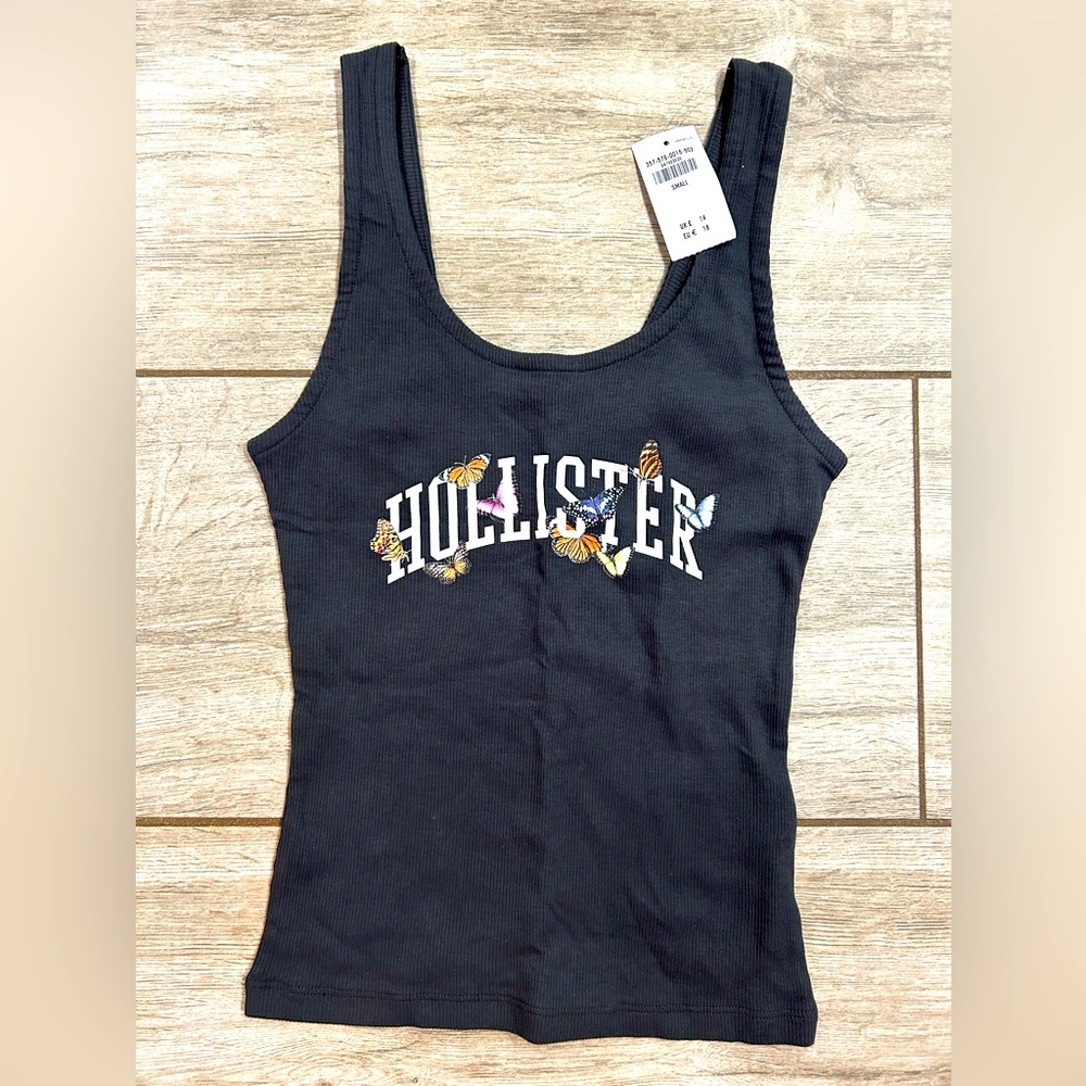 Hollister light black tank top Small